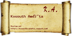 Kossuth Amáta névjegykártya